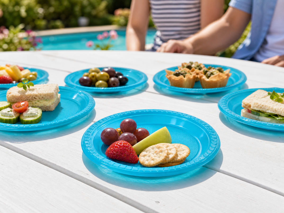 Colored Round Plastic Plates 17/22 CM