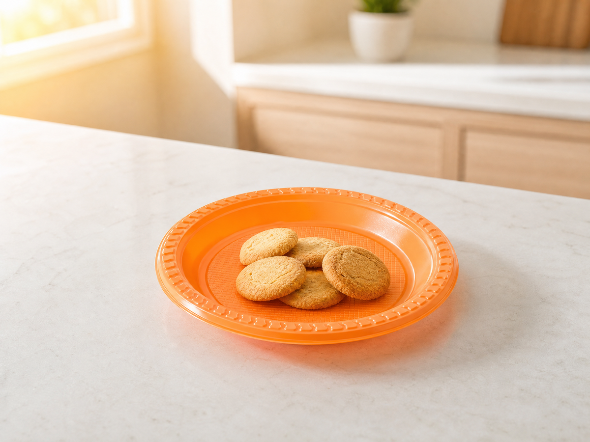Colored Round Plastic Plates 17/22 CM