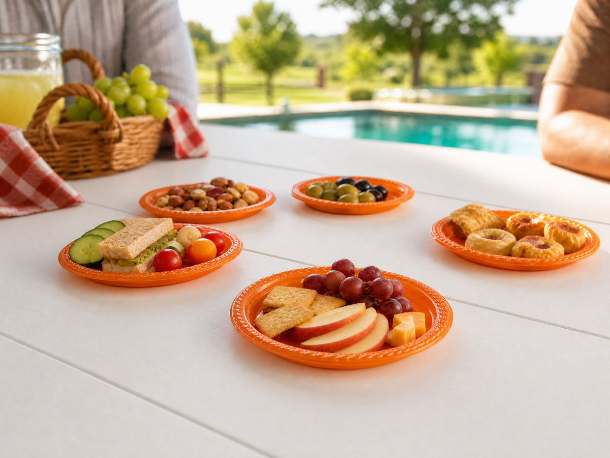 Colored Round Plastic Plates 17/22 CM