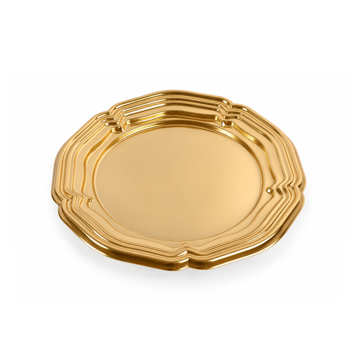 Gold VIP Round Flower Plastic Tray