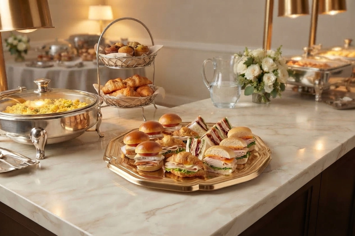 Gold VIP Round Flower Plastic Tray