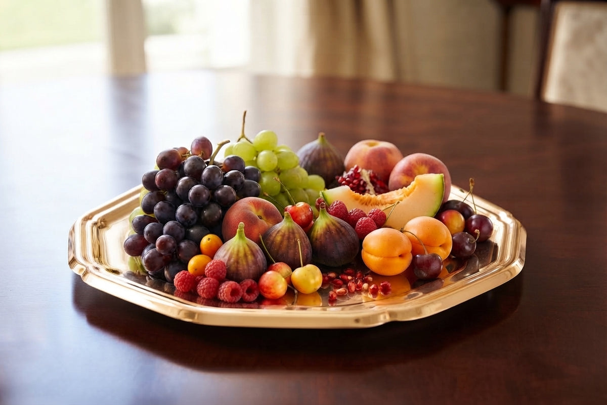 Gold VIP Round Flower Plastic Tray