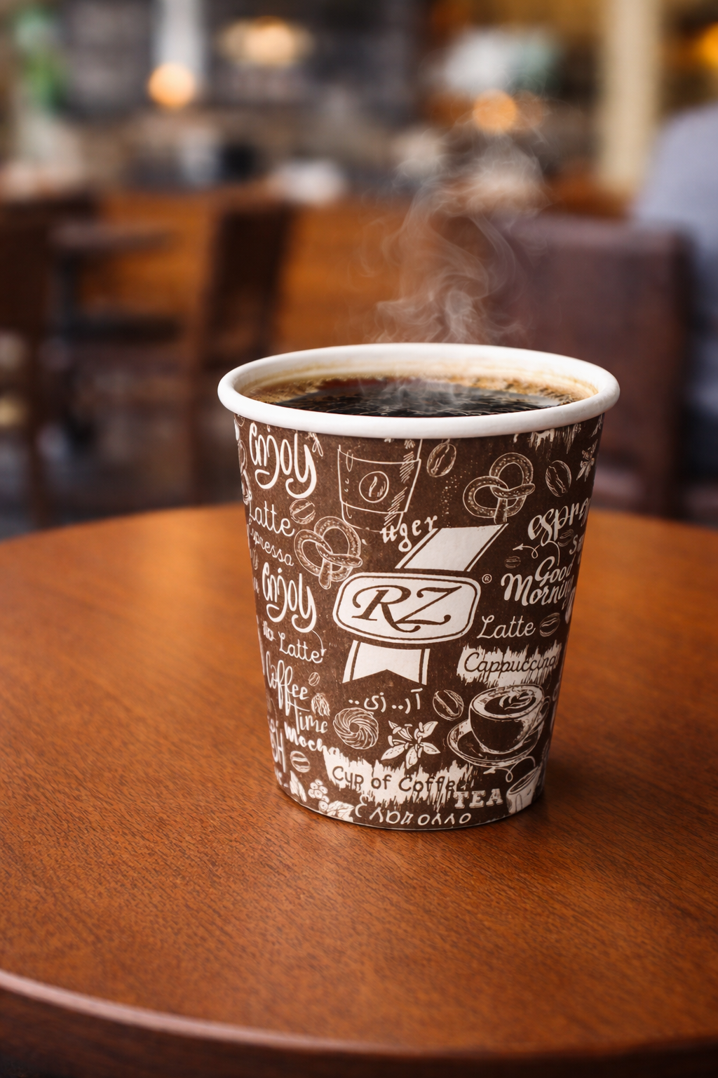 أكواب ورقية أحادية الجدار بتصميم عام، سعات 2.5/4/7/8/9/12/16 أونصة