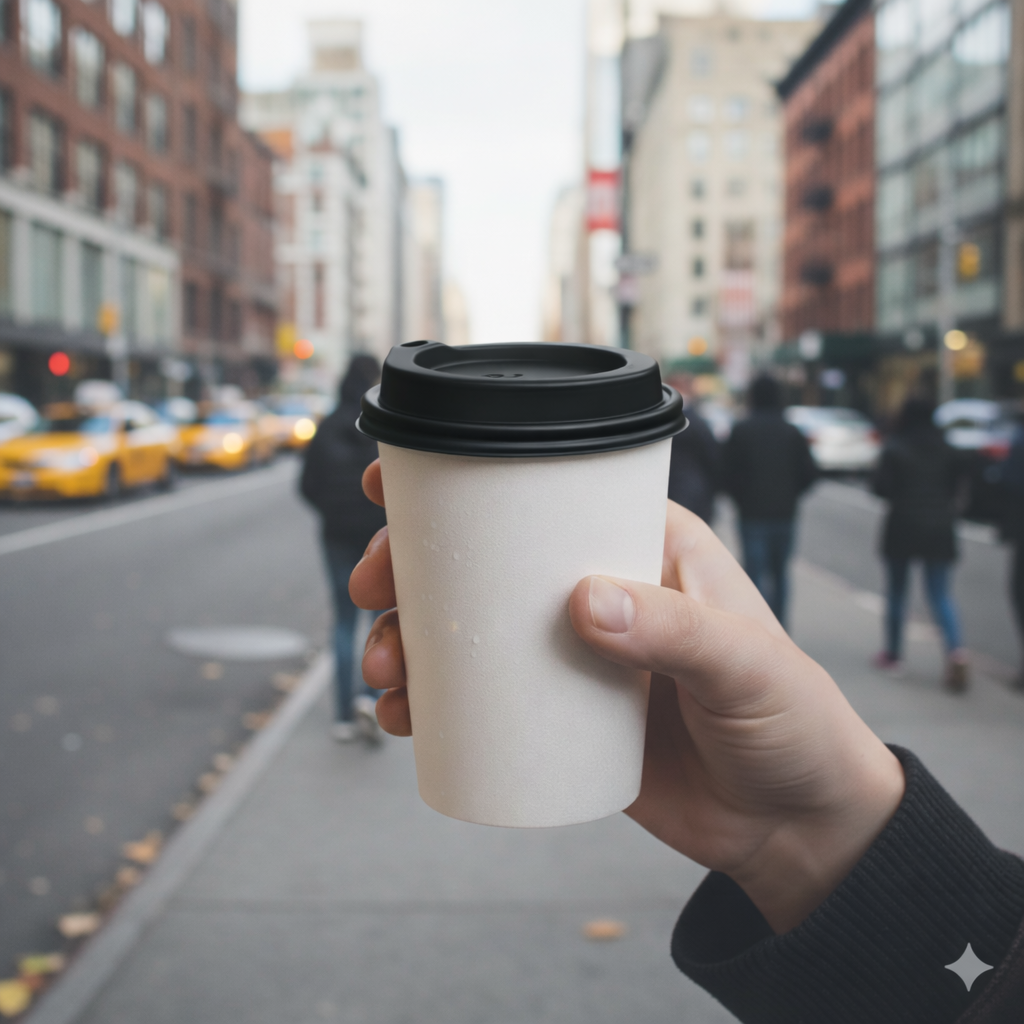 Black Plastic Lids for 8/12/16oz Paper Cups