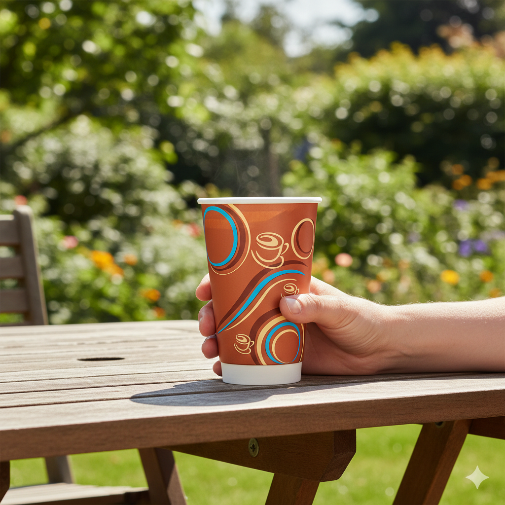 أكواب ورقية مزدوجة الجدار بتصميم عام، 8/12/16 أونصة