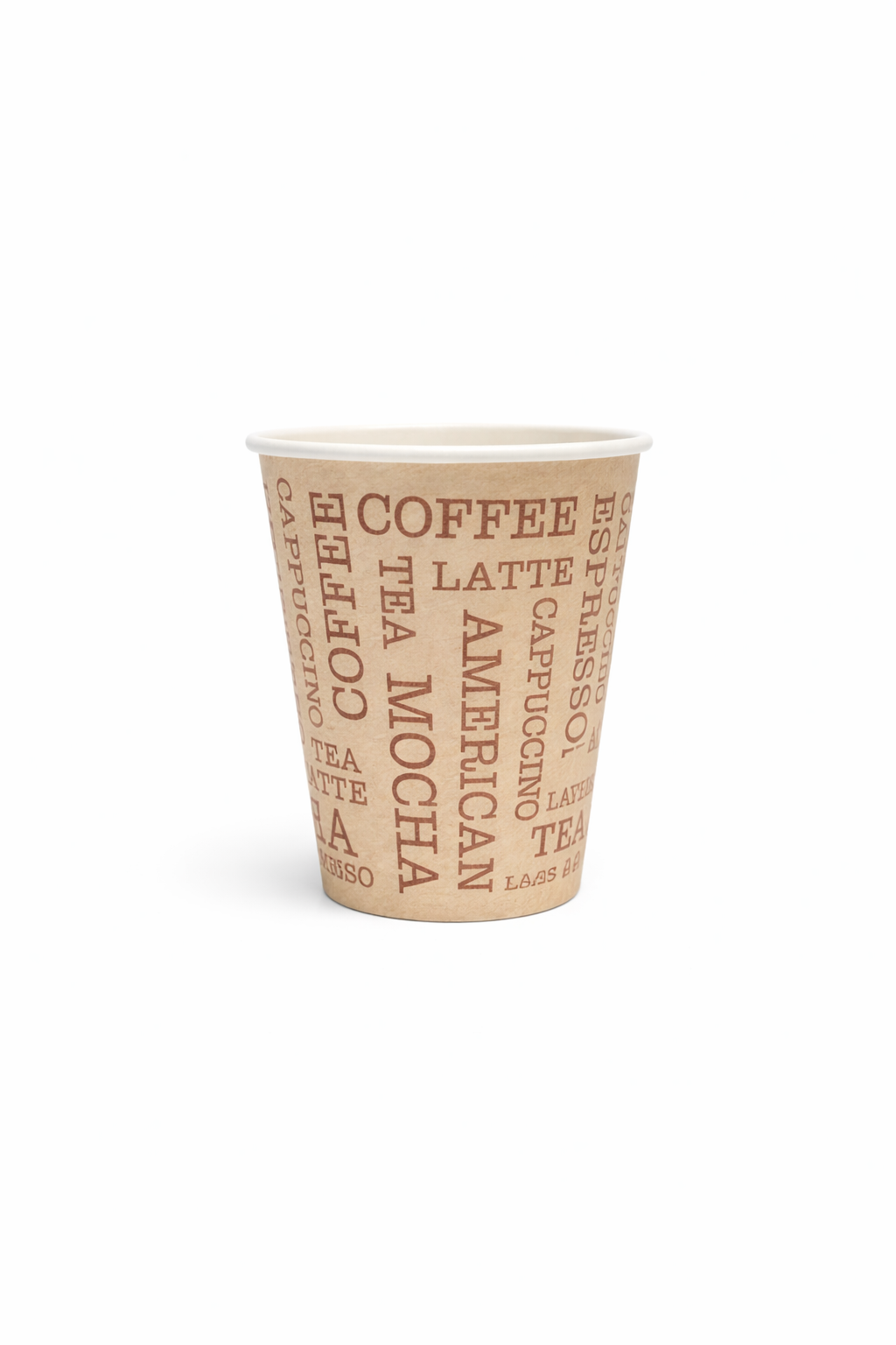 أكواب ورقية أحادية الجدار بتصميم عام، سعات 2.5/4/7/8/9/12/16 أونصة