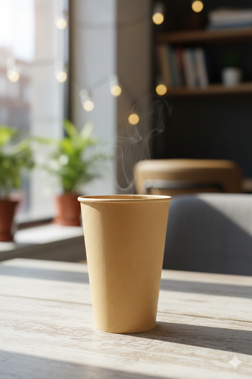 Kraft Single Wall Paper Cups 12oz-Tall