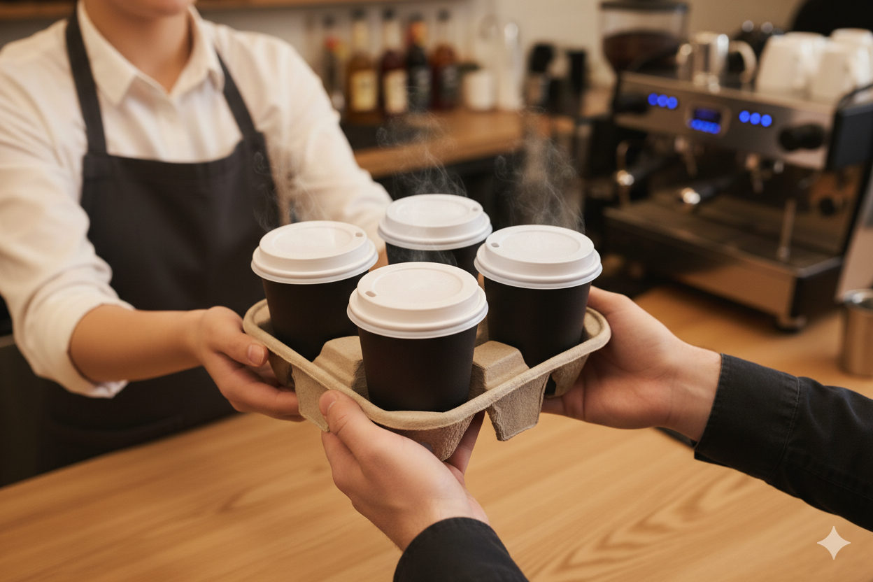 4-Cup Compostable Drink Holder