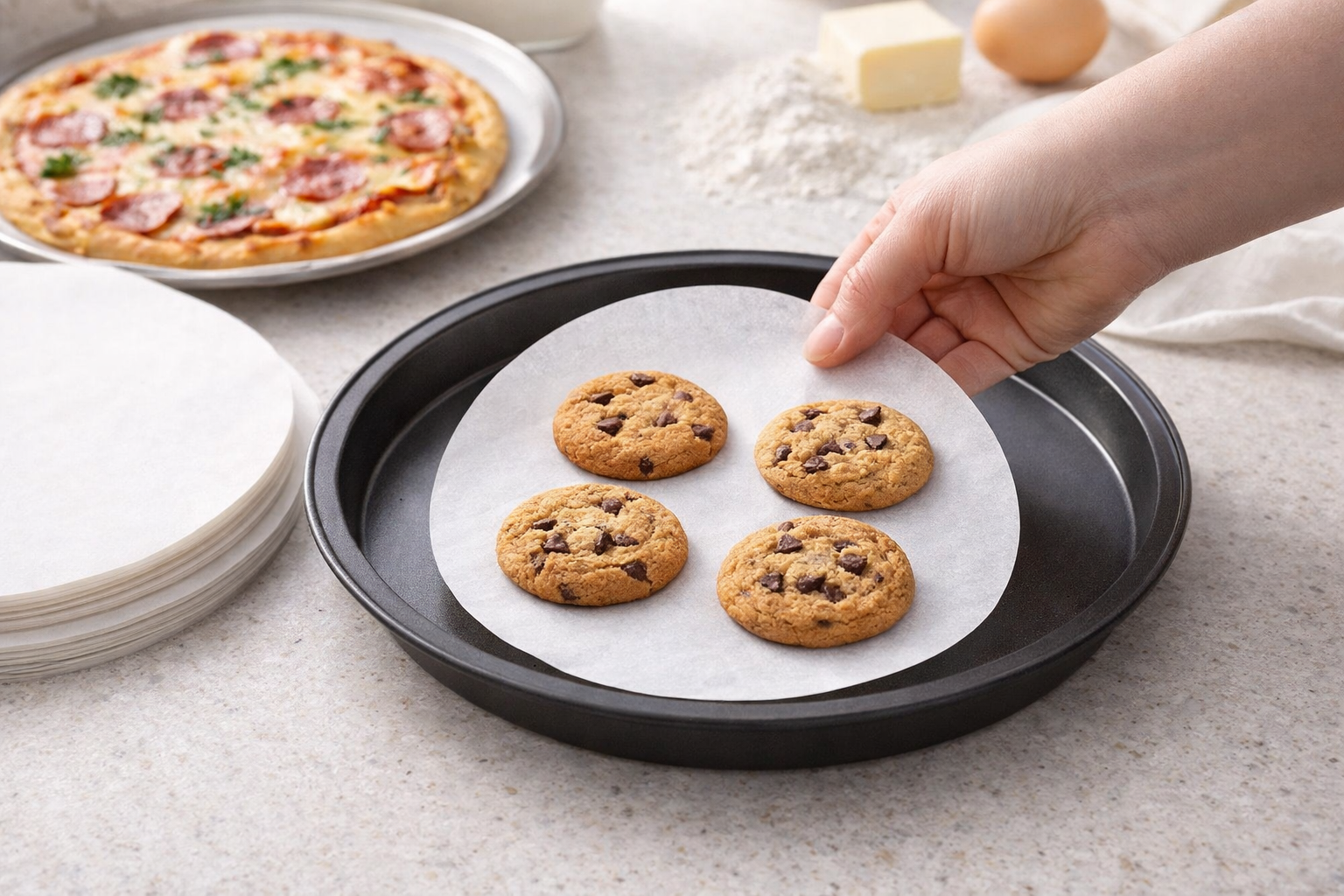 أوراق تغليف الخبز الدائرية (15/18/21/30 سم)