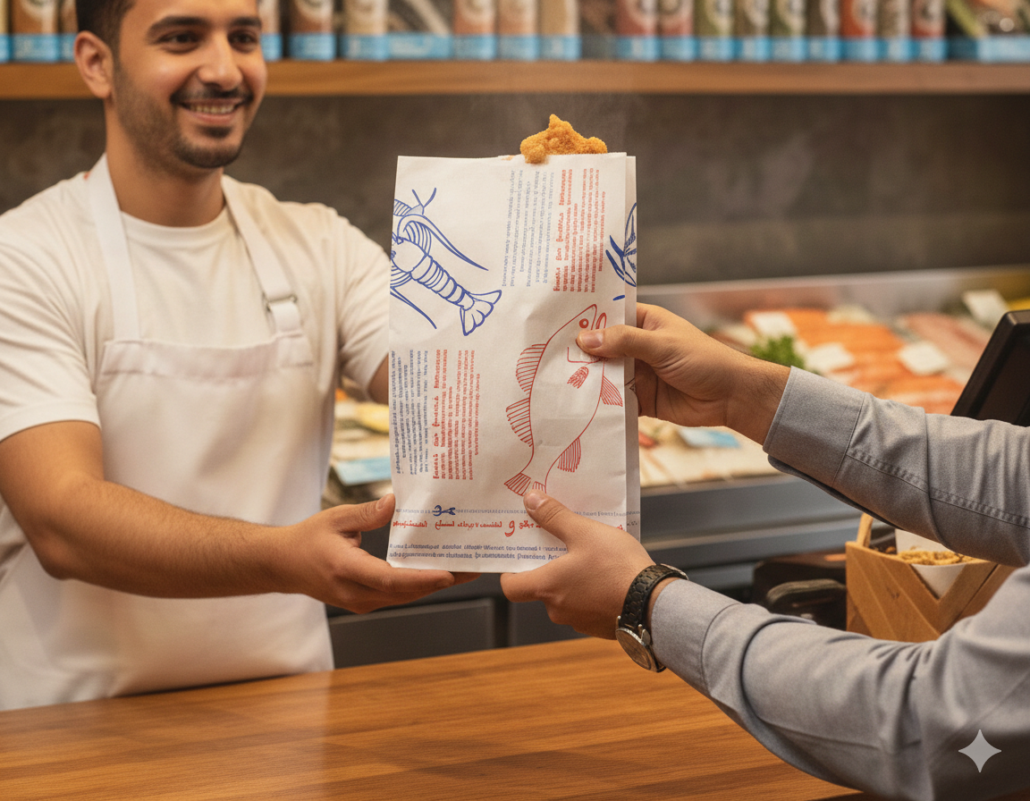 أكياس ورقية من الألومنيوم لصيد الأسماك (صغيرة، متوسطة، كبيرة)