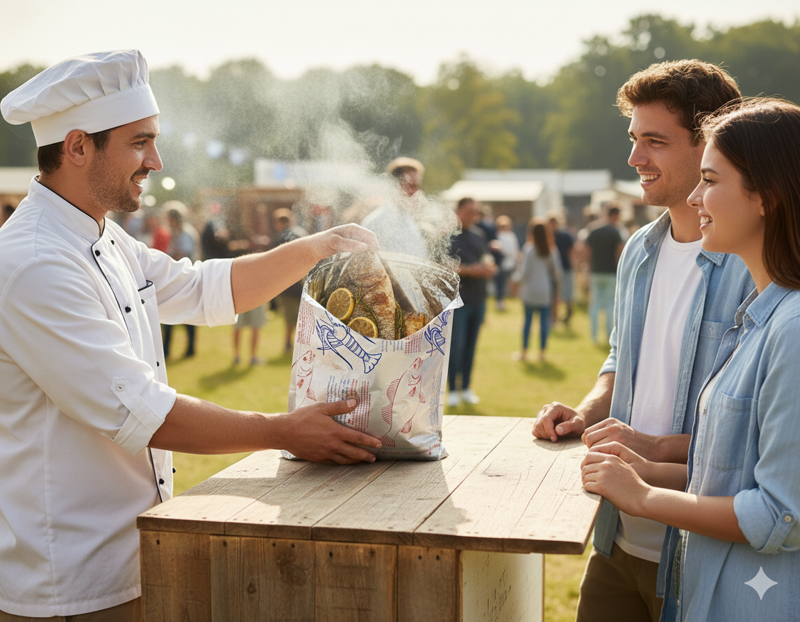 أكياس ورقية من الألومنيوم لصيد الأسماك (صغيرة، متوسطة، كبيرة)