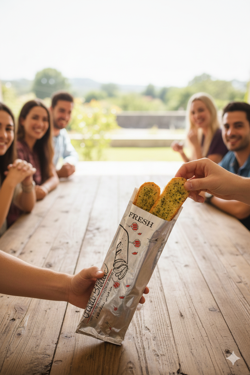 أكياس ورقية من الألومنيوم لخبز الثوم