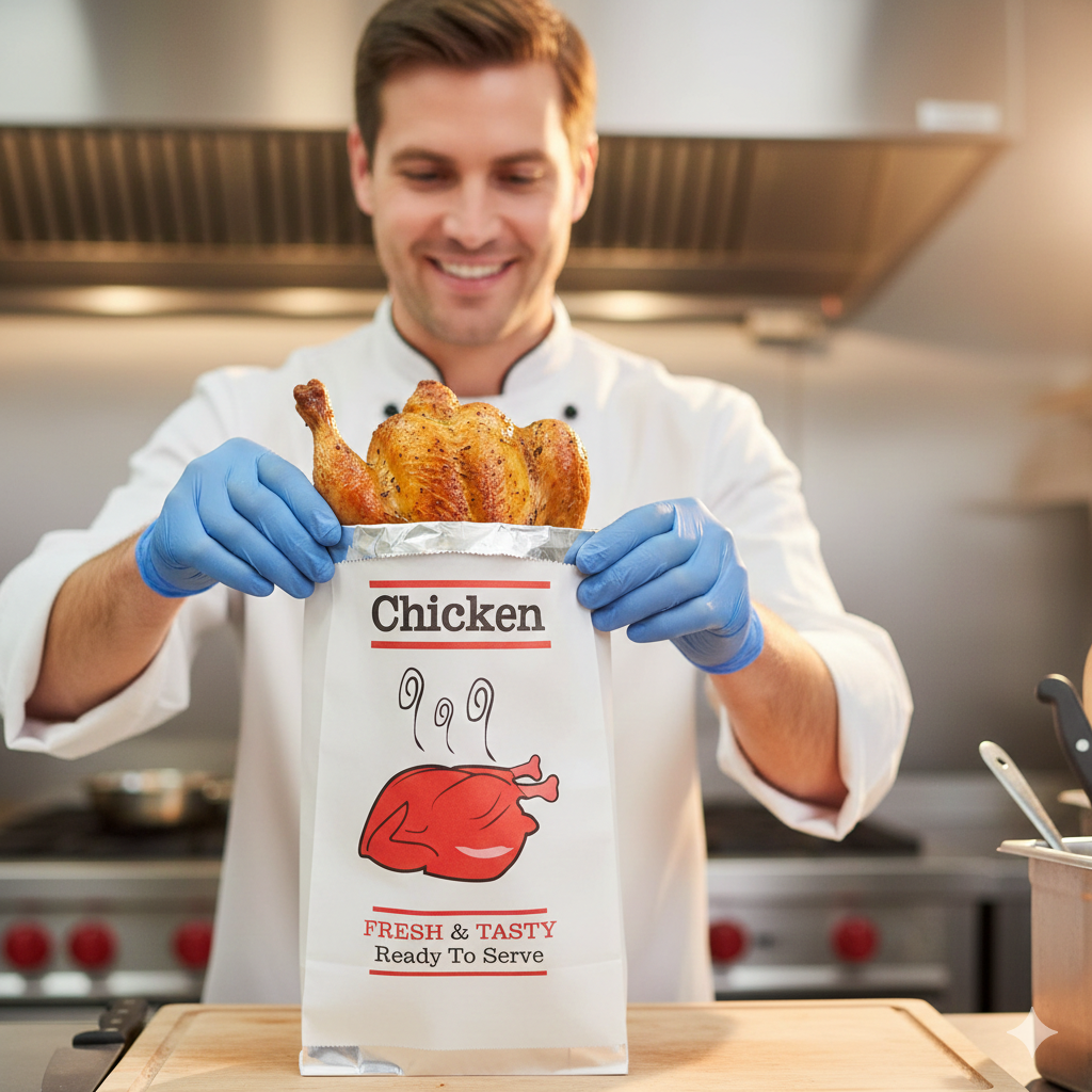 أكياس ورقية من الألومنيوم لتحميص الدجاج