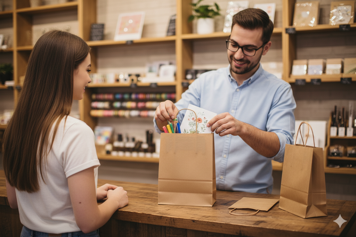 Brown Square Bottom Paper Bags with Twisted Handles
