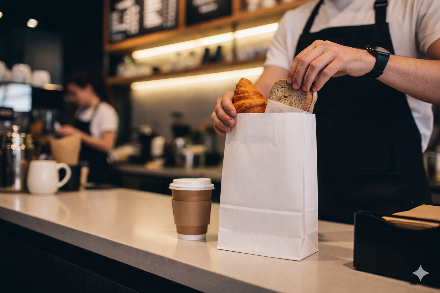 أكياس ورقية بيضاء مربعة القاع بدون مقابض