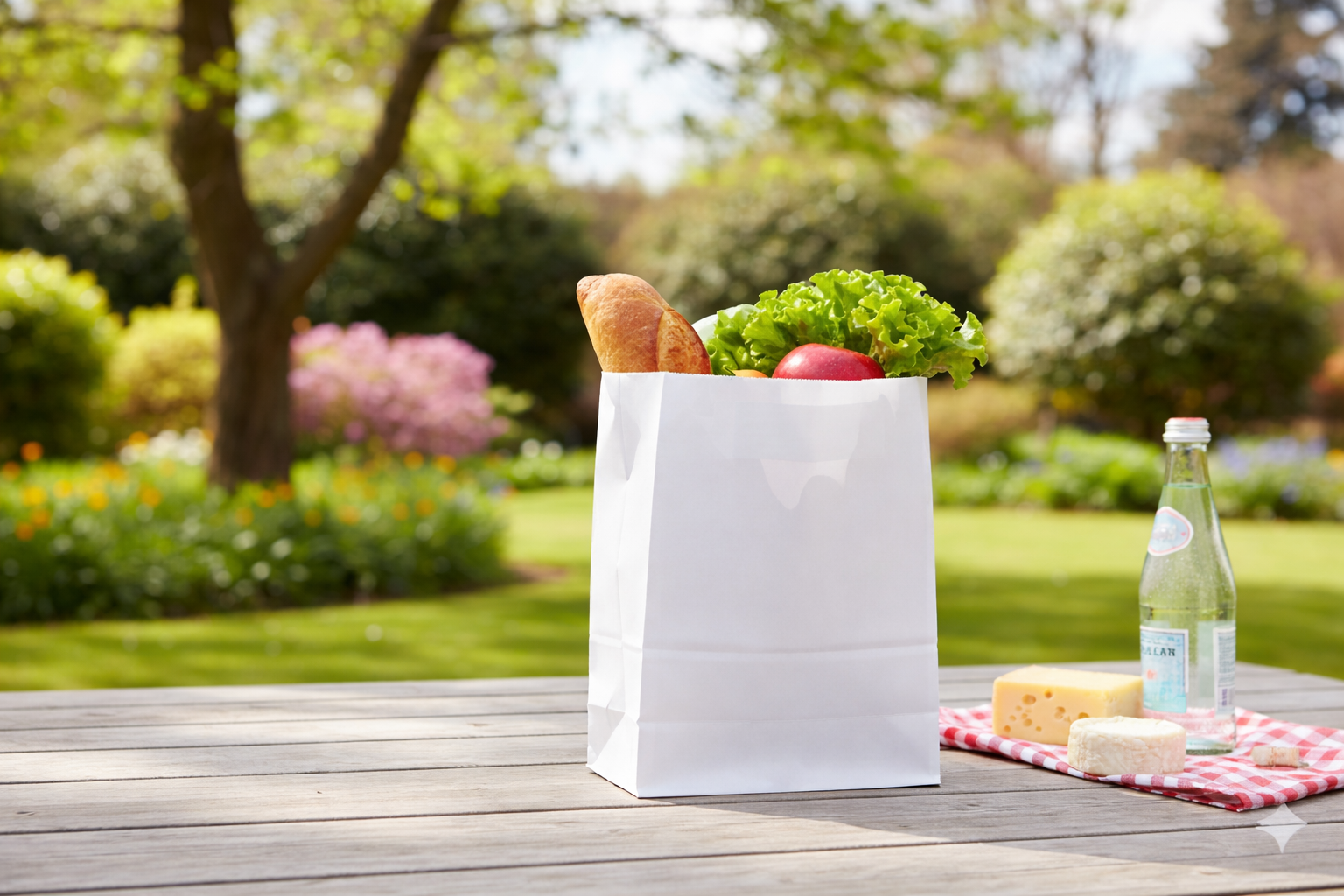 أكياس ورقية بيضاء مربعة القاع بدون مقابض