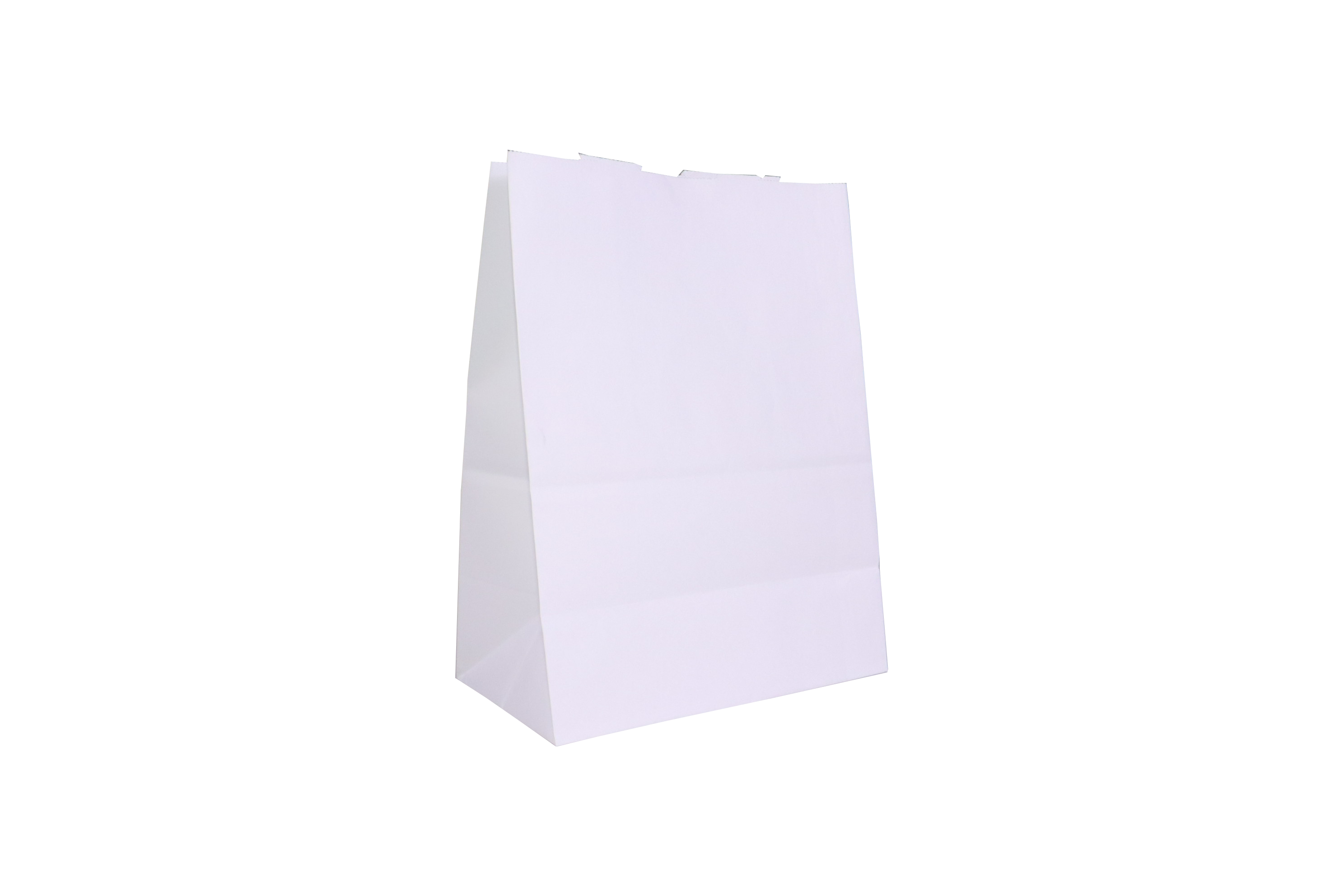 أكياس ورقية بيضاء مربعة القاع بدون مقابض