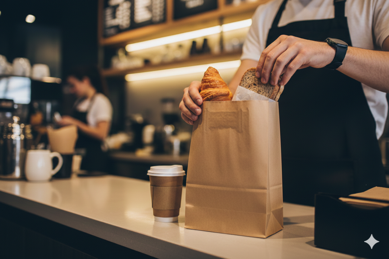 أكياس ورقية بدون يد بني 
Brown Square Bottom Paper Bags without Handles - Medium - 28*21*12cm