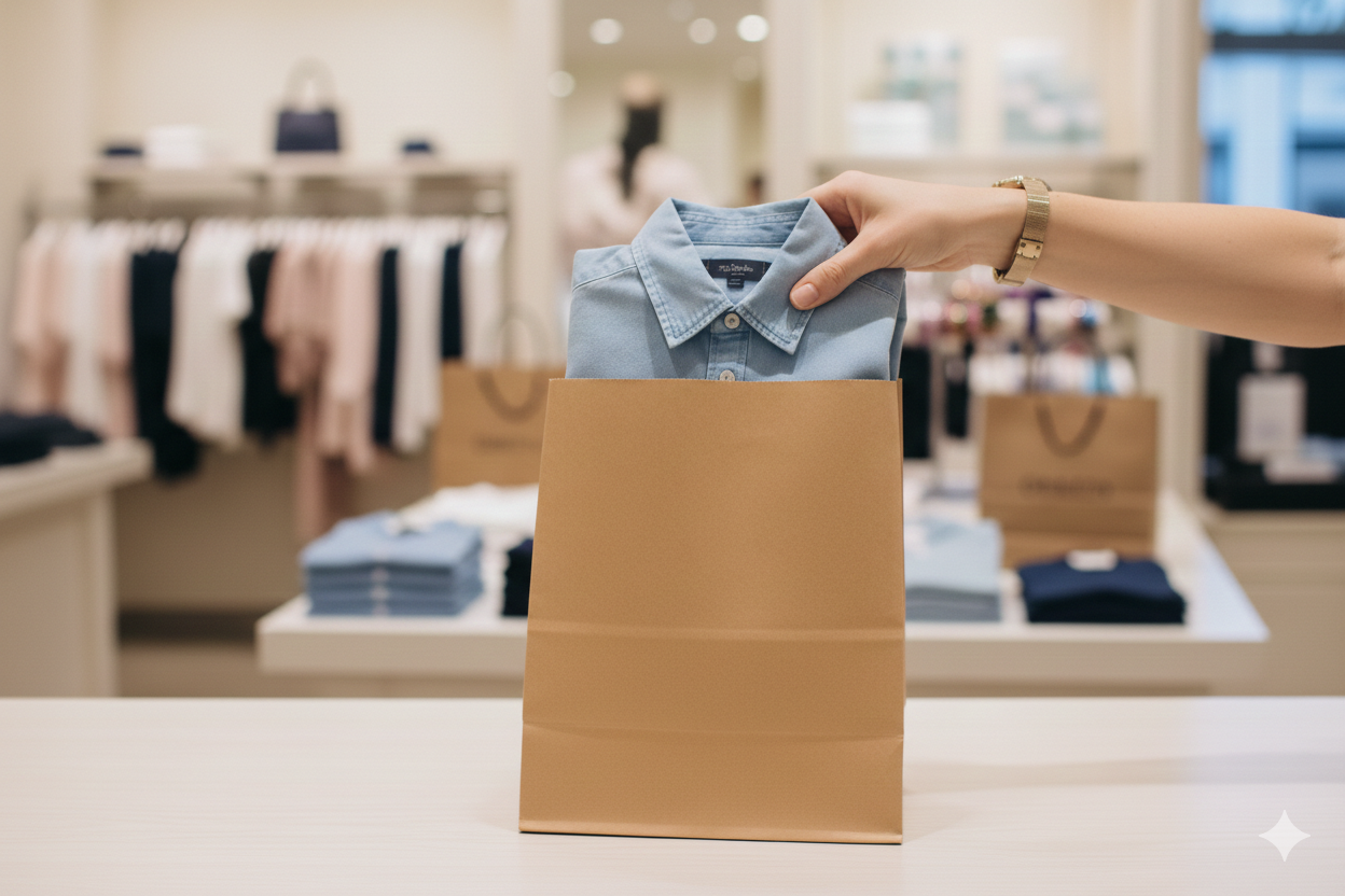 أكياس ورقية بدون يد بني 
Brown Square Bottom Paper Bags without Handles - Medium - 28*21*12cm