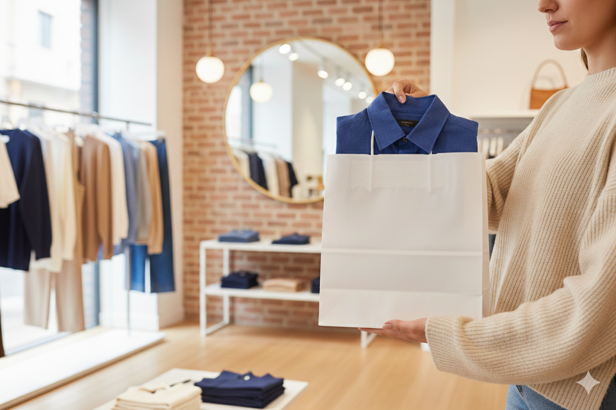 أكياس ورقية بيضاء مربعة القاع بدون مقابض