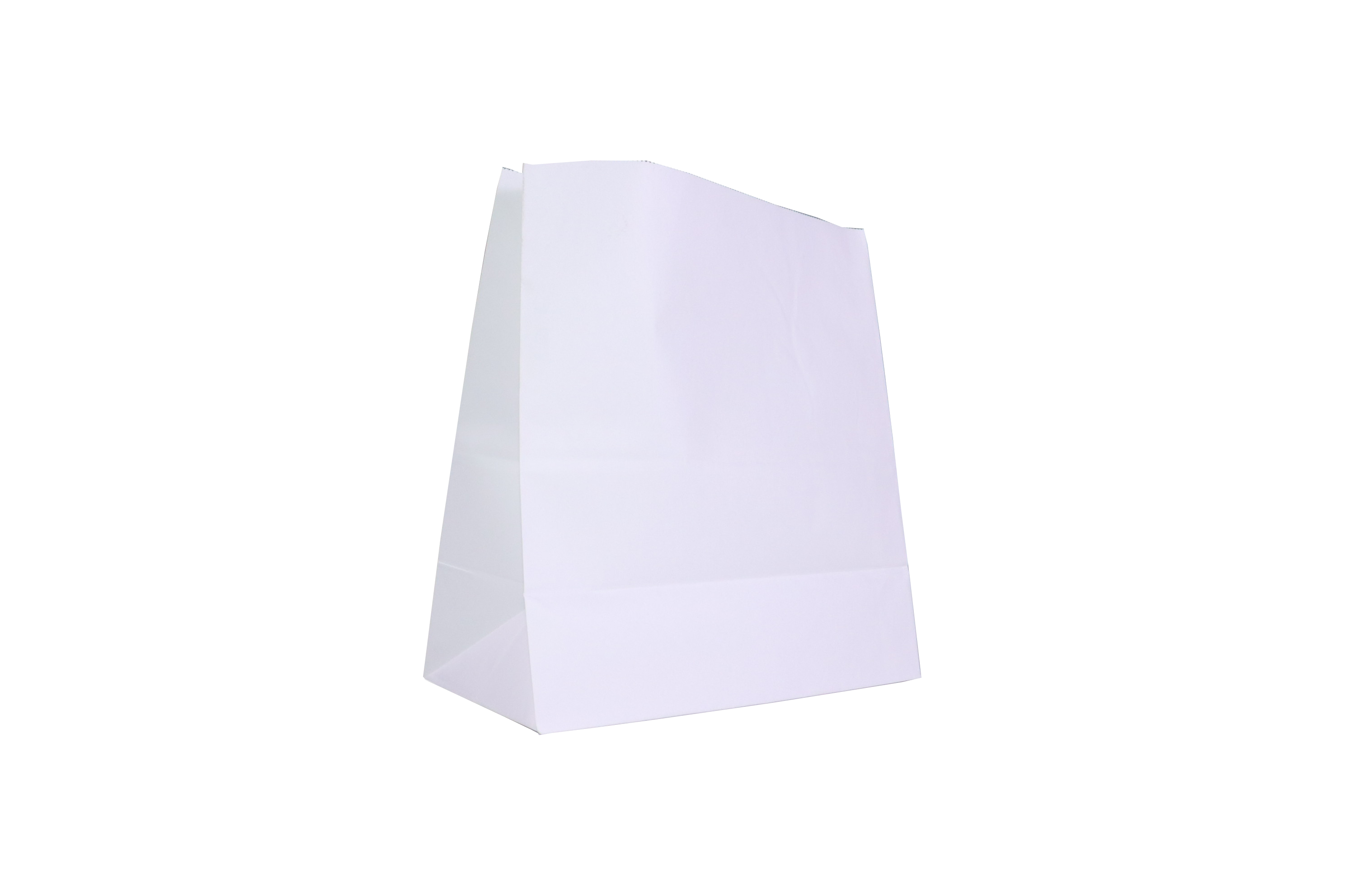 أكياس ورقية بيضاء مربعة القاع بدون مقابض