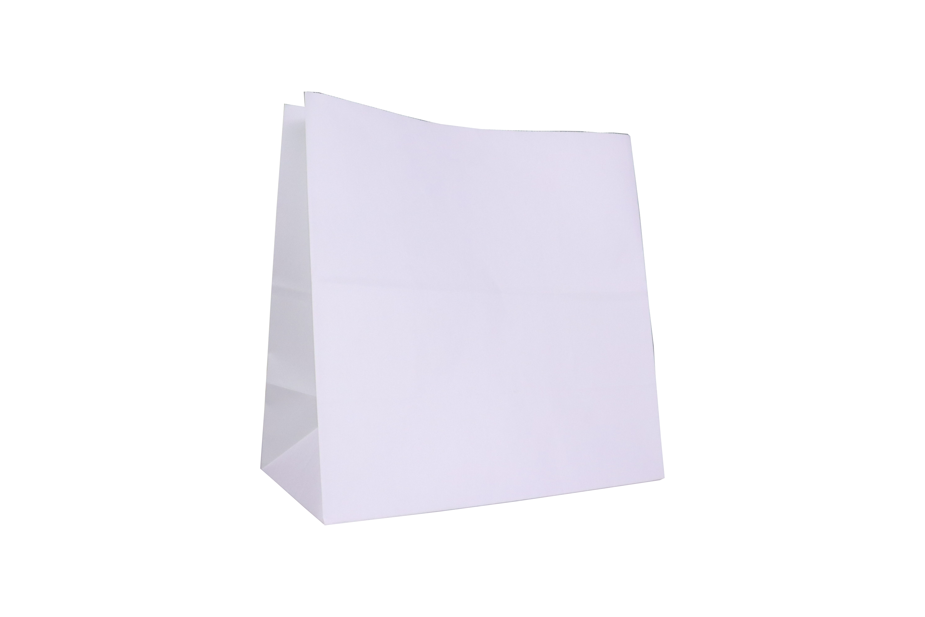 أكياس ورقية بيضاء مربعة القاع بدون مقابض