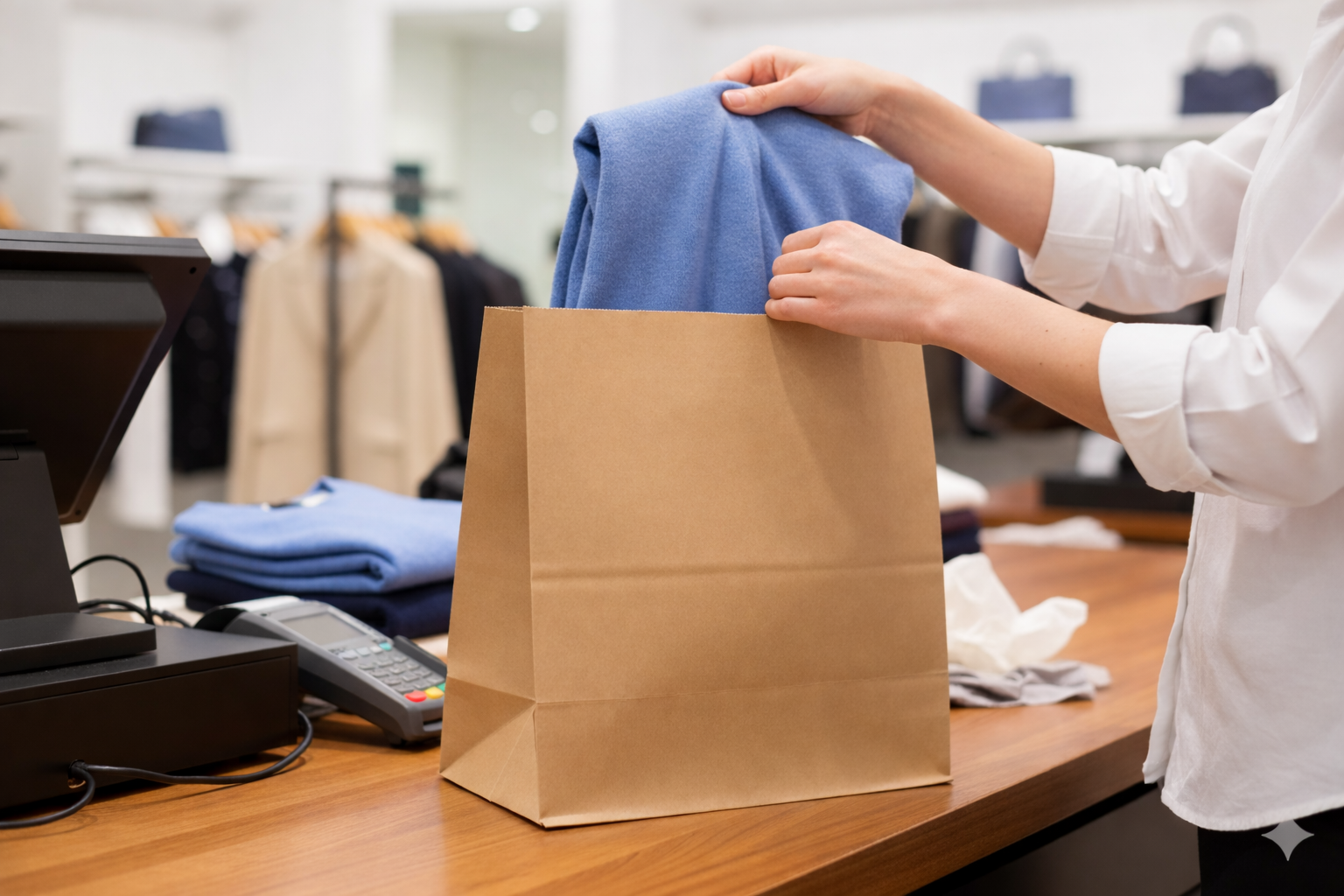 أكياس ورقية بنية مربعة القاع بدون مقابض