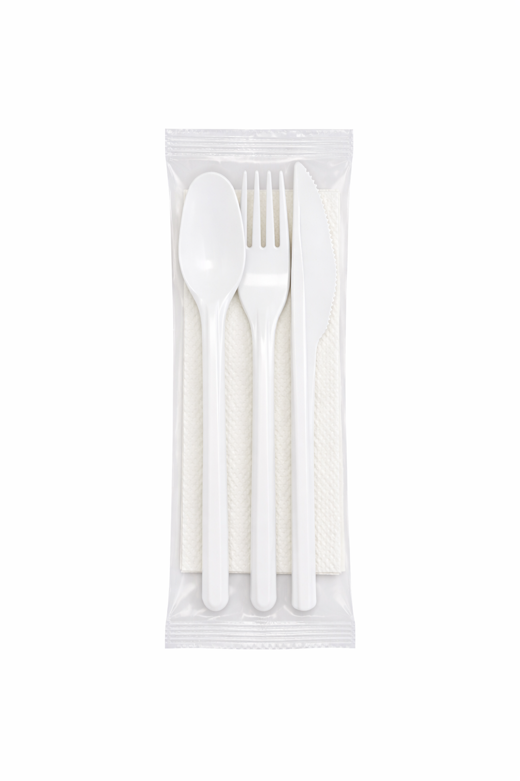 White ECO Cutlery Sets 4x1