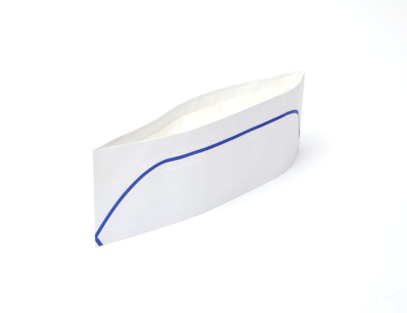 White Paper Cooking Cap with Blue Lines