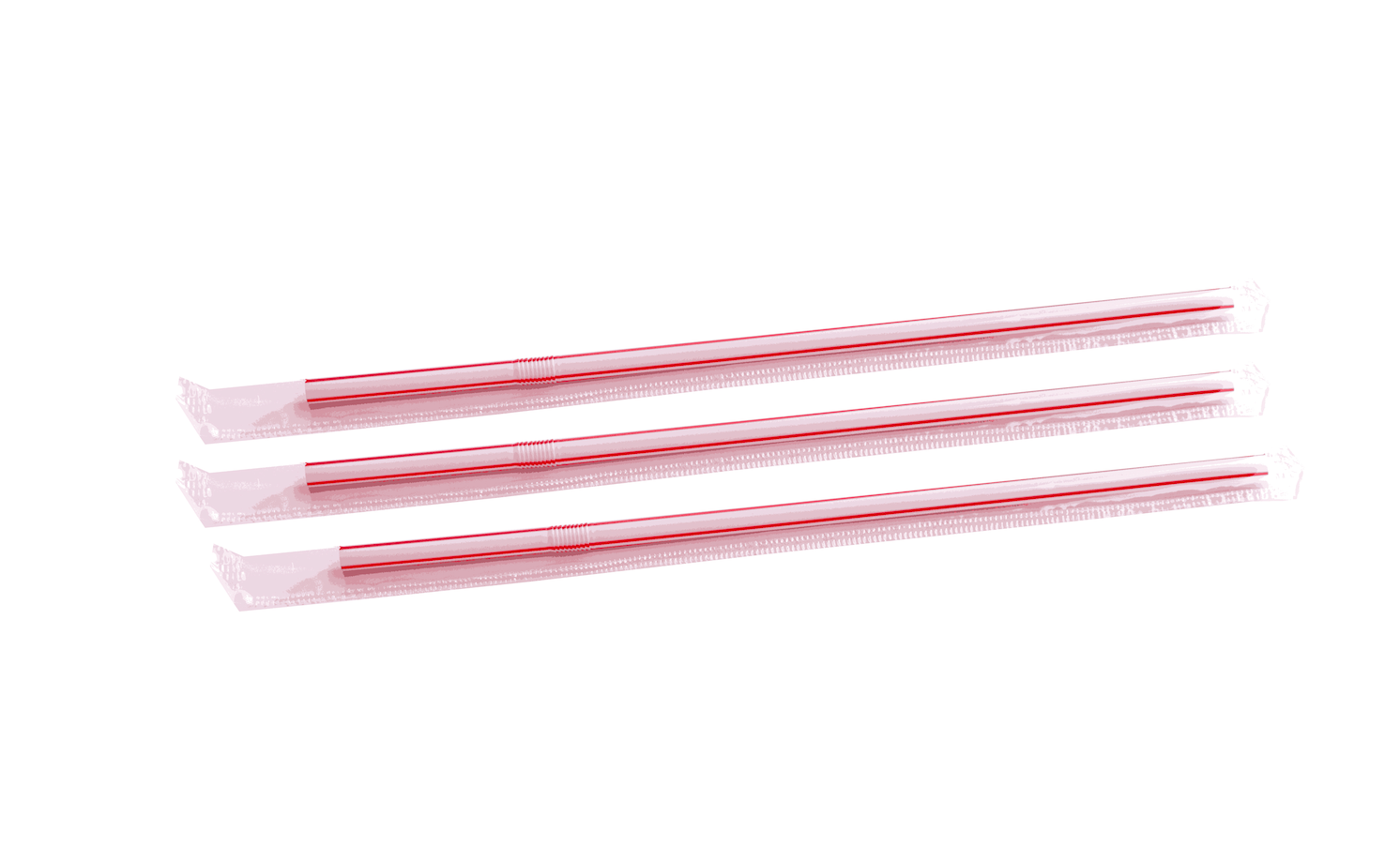 Plastic (Flex) Wrapped Plastic Straws (Black/Green/White&Red 6/8/10mm)