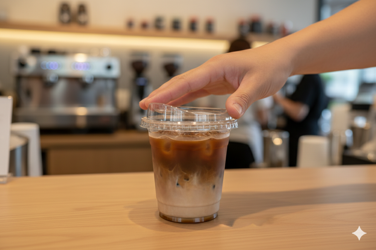 أغطية شفافة بدون شفاط لأكواب بلاستيكية سعة 12/14/16/20/24 أونصة