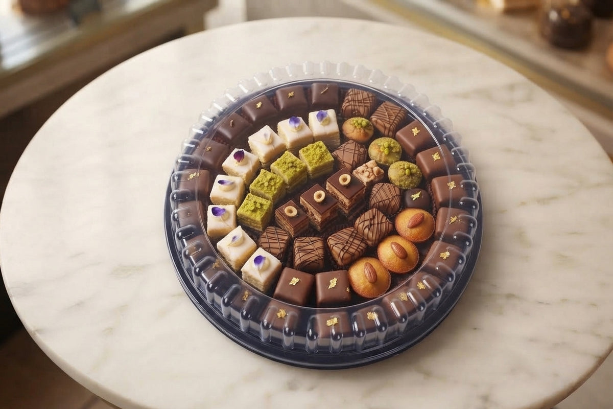 VIP Round Plastic Tray with Clear Lid