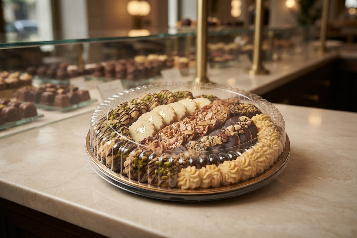 VIP Round Plastic Tray with Clear Lid