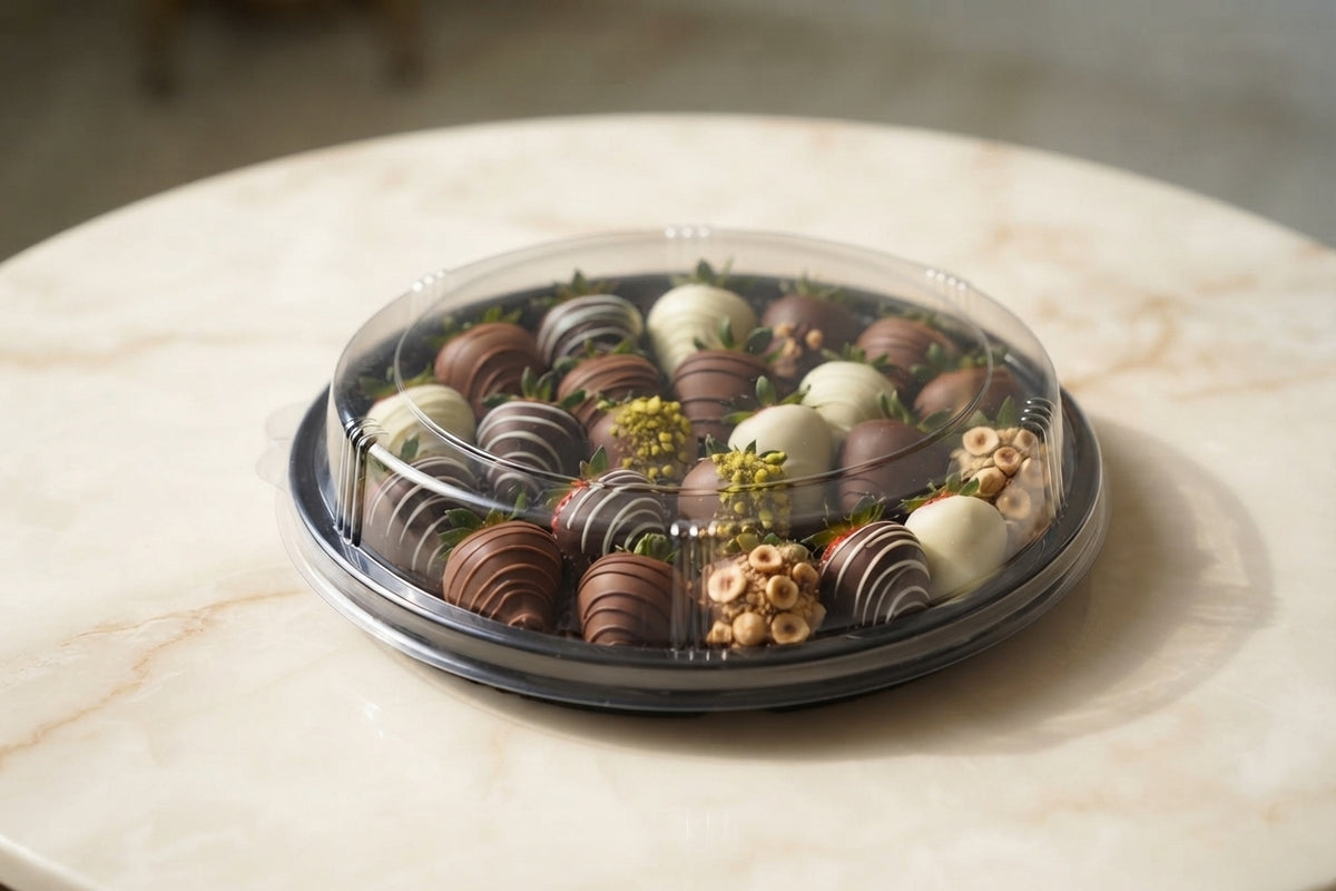 VIP Round Plastic Tray with Clear Lid