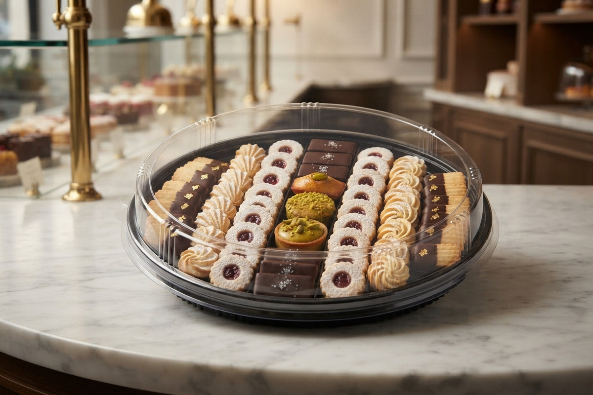 VIP Round Plastic Tray with Clear Lid