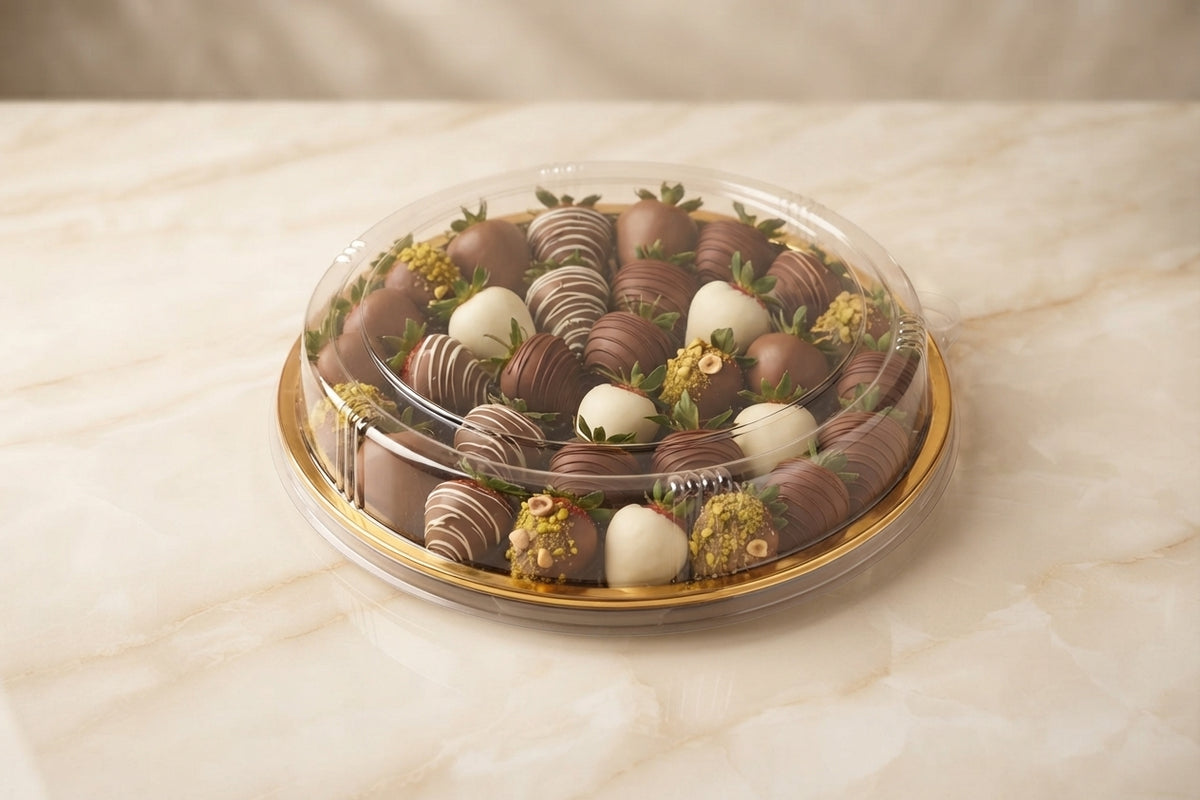 VIP Round Plastic Tray with Clear Lid