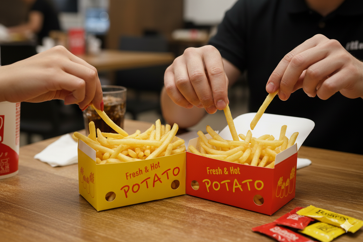 Generic Design Rectangle Paper French Fries Containers (Small)