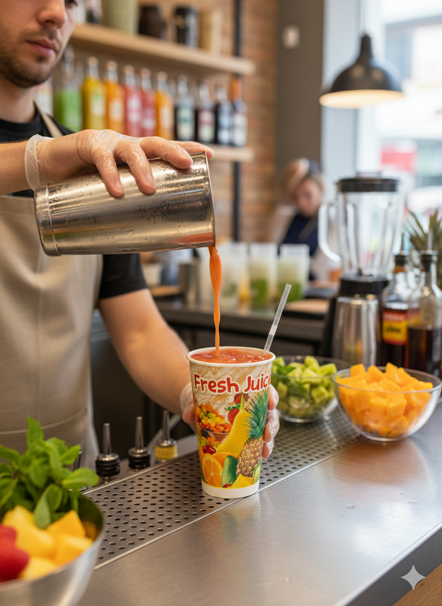 Generic Design Single Wall Cold Paper Cups 12oz-Tall