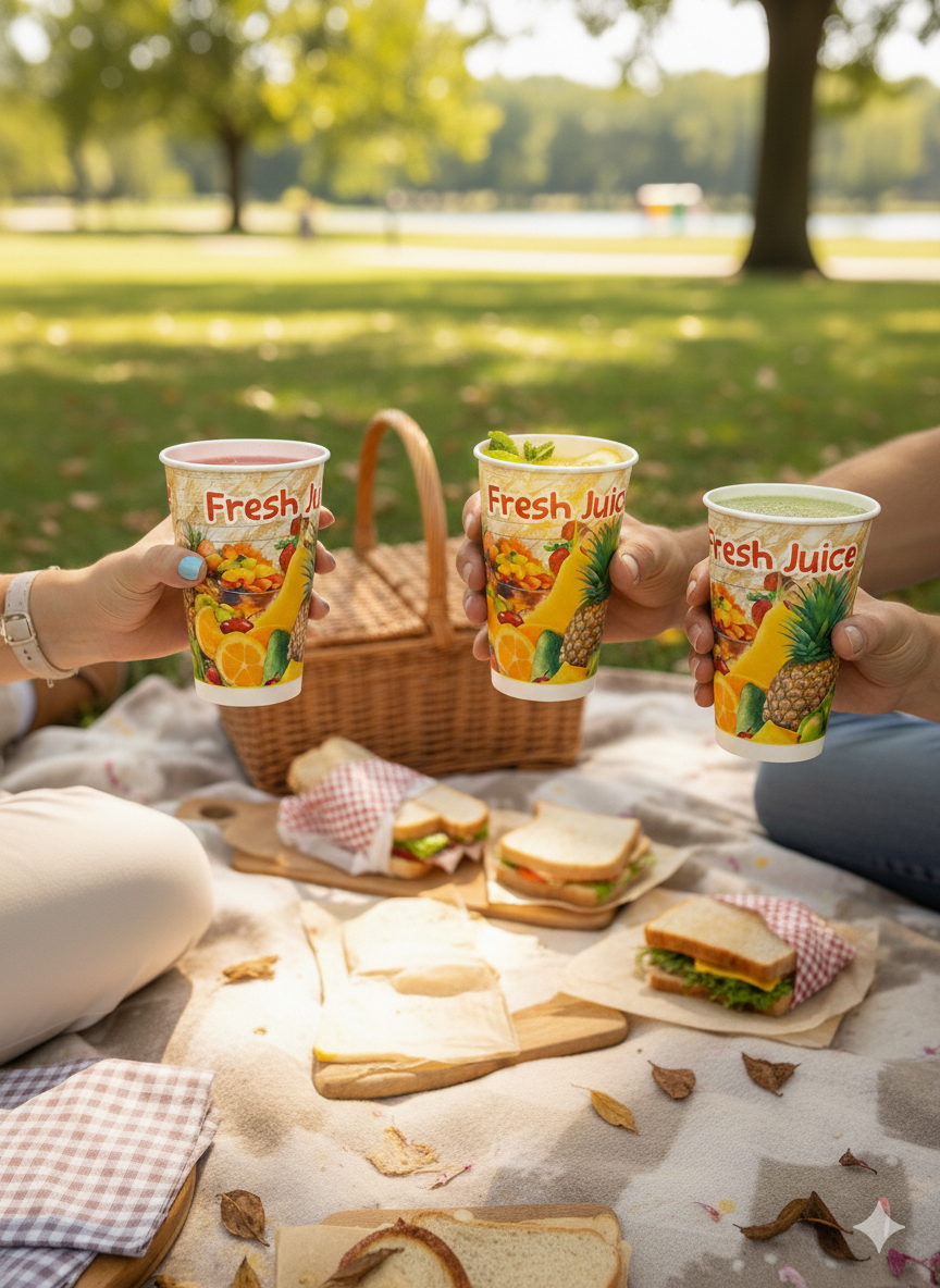 Generic Design Single Wall Cold Paper Cups 12oz-Tall