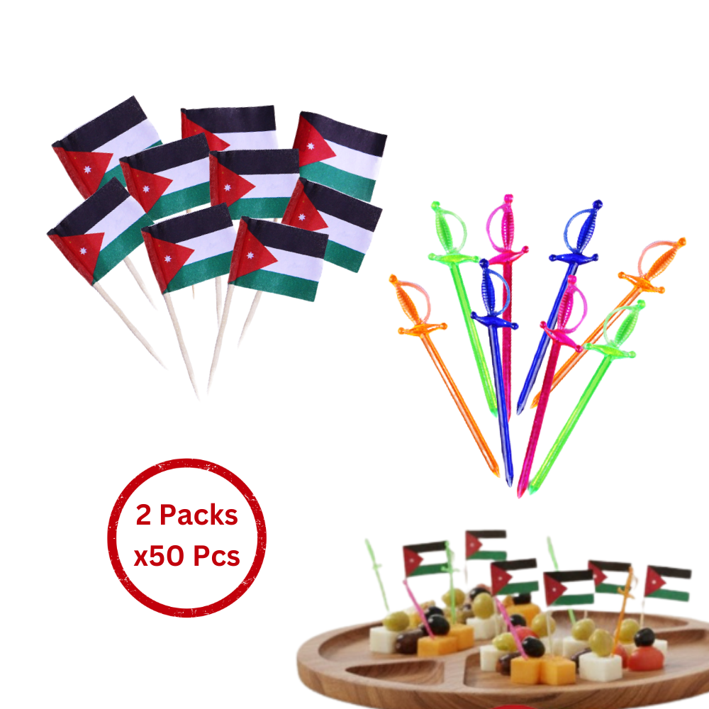 Picks Sword Shape + Flag Wooden Shape