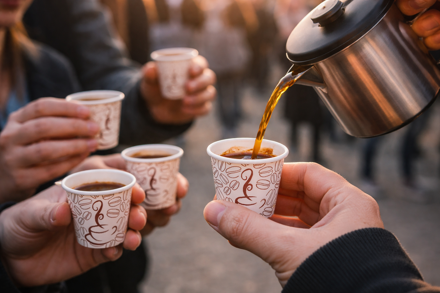 أكواب ورقية أحادية الجدار بتصميم عام، سعات 2.5/4/7/8/9/12/16 أونصة