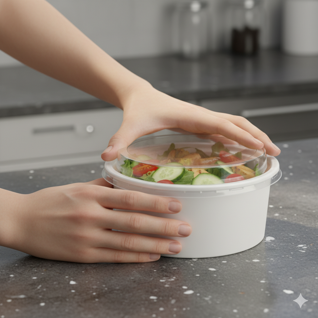 أغطية بلاستيكية مقببة من البولي بروبيلين لأوعية ورقية سعة 20/24 أونصة