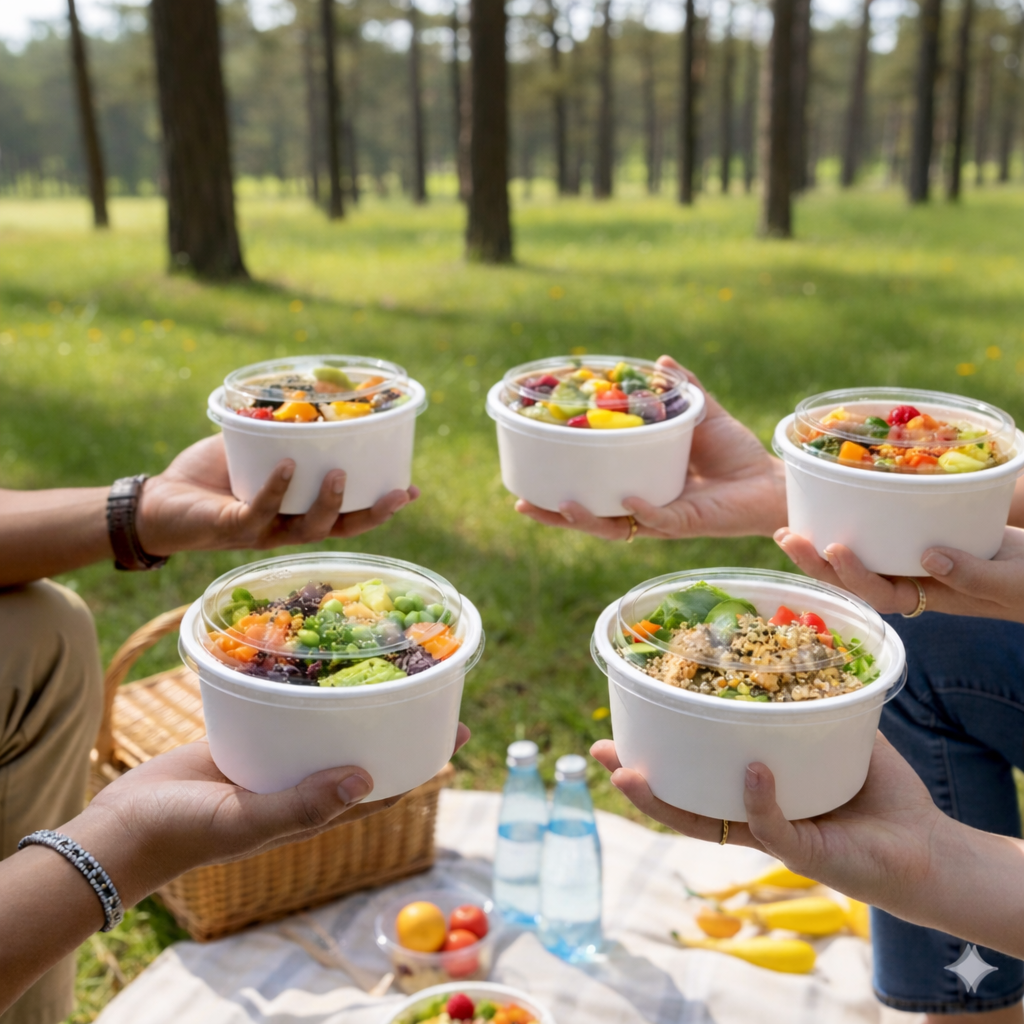 أغطية بلاستيكية مقببة من البولي بروبيلين لأوعية ورقية سعة 20/24 أونصة