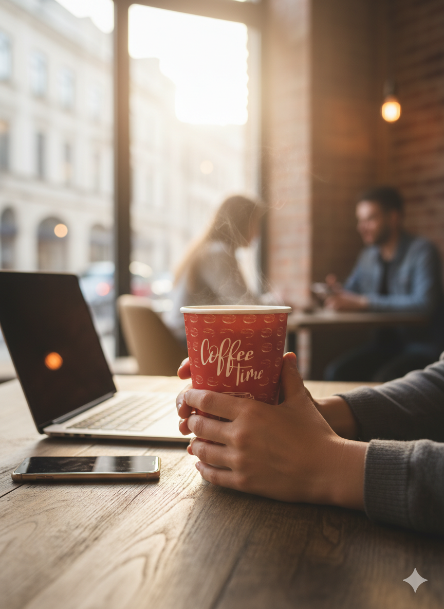 Maroon Generic Design Single Wall Paper Cups 16oz
كاسات ورقية طبعة عامة خمري 16 اونص