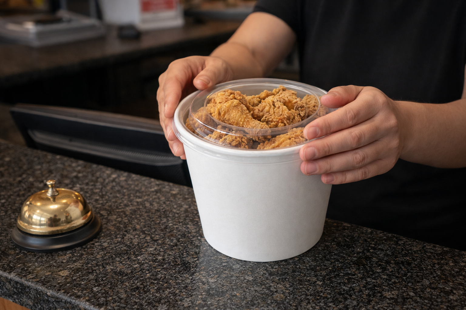 Clear Plastic PET Lids for Paper Buckets