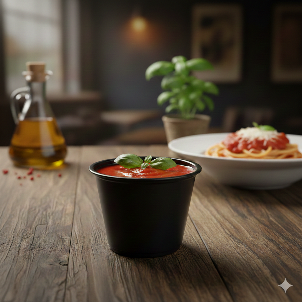 علب صوص بلاستيك أسود 
Black Plastic PP Sauce Containers 4oz