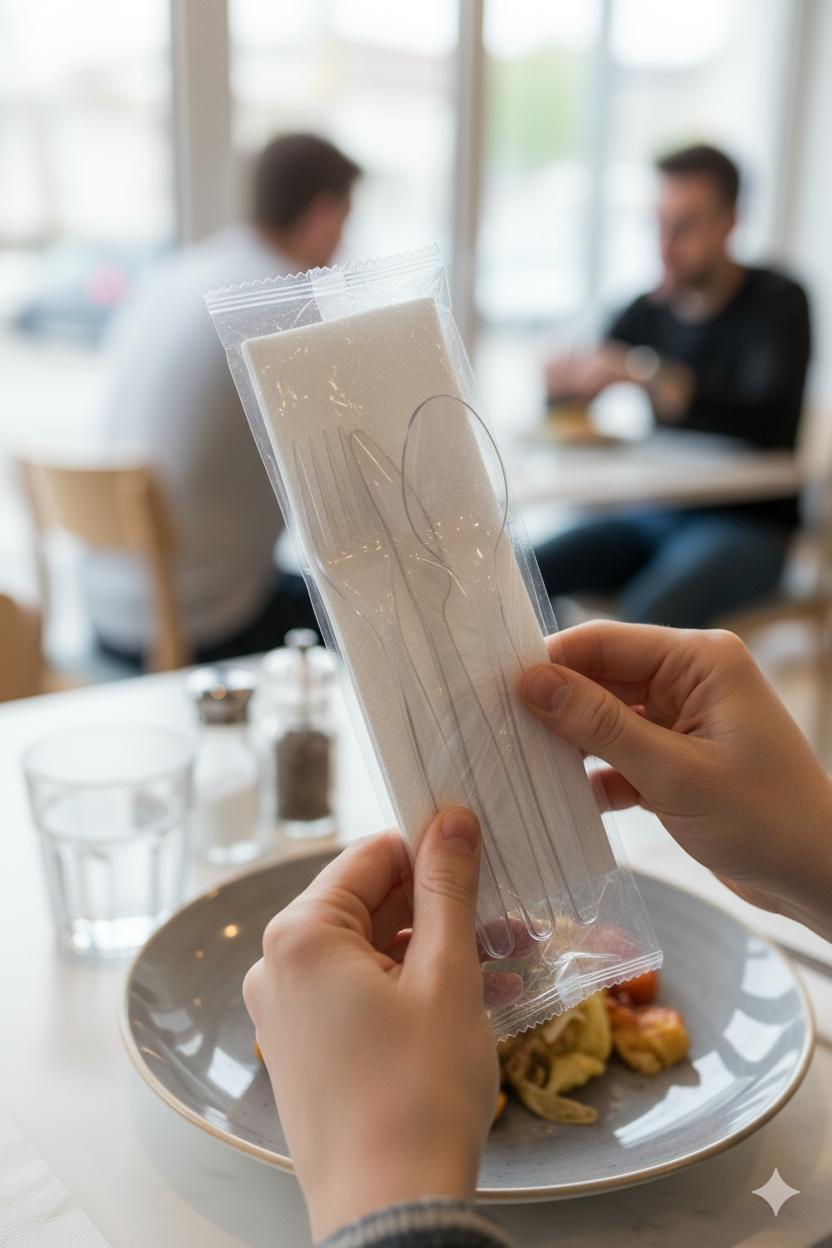 طقم أدوات مائدة فاخر بلاستيكي شفاف 4x1
Clear VIP Cutlery Sets 4x1