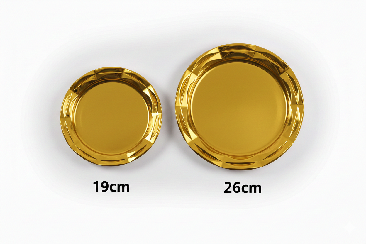 Gold Round Plastic VIP Plates 19/26cm