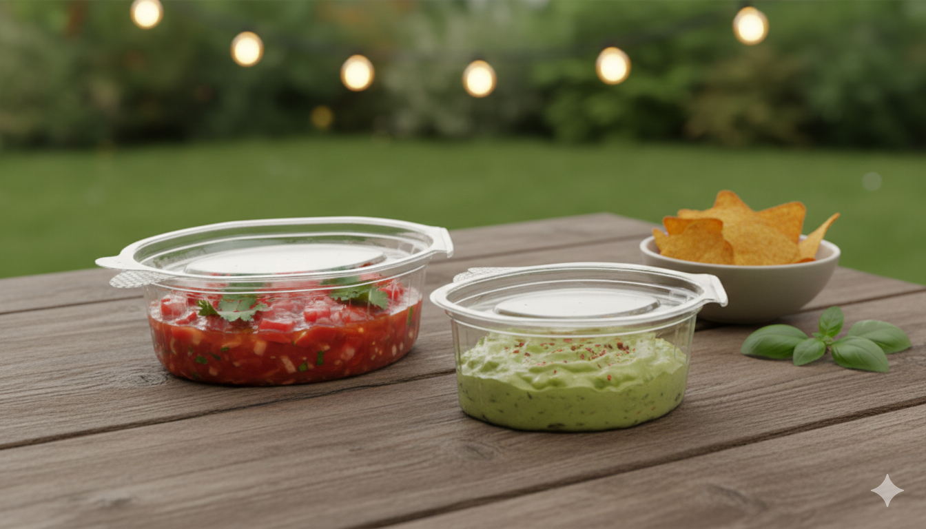 علب صوص بغطاء متصل
Hinged Lid Sauce Containers 2oz