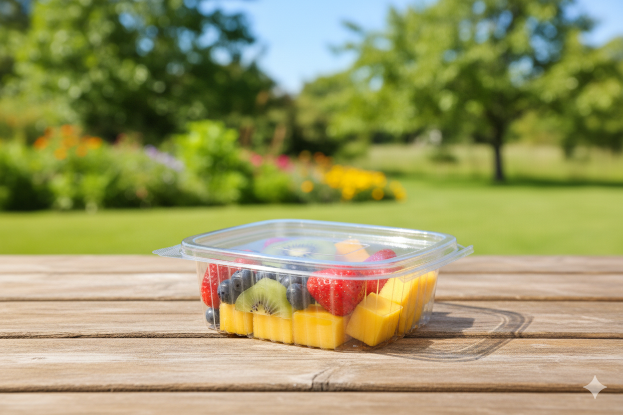 علب بلاستيك PET مستطيلة شفافة مع غطاء متصل ARZ 955 
PET Plastic Square Hinged Containers ARZ 955